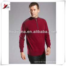 modern mock neck with 1/4 zip men cashmere sweater